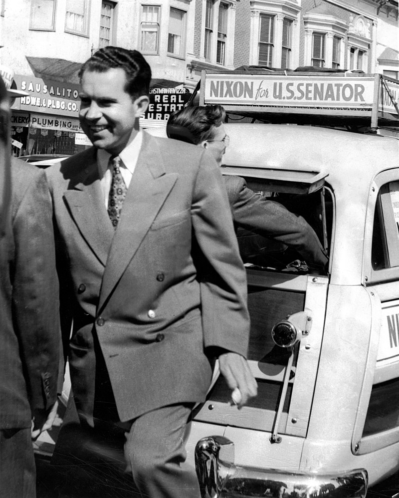 Richard Nixon promoting his senate bid in Sausalito, California